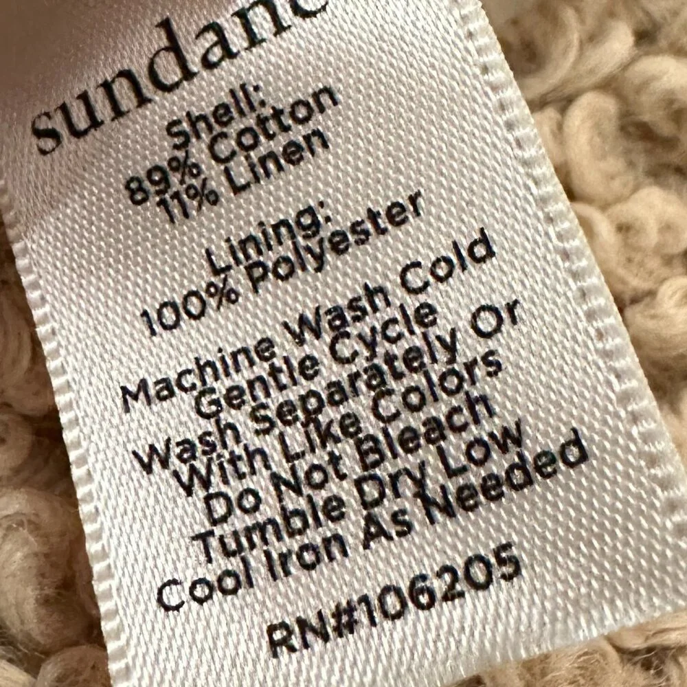 Sundance Coat Jacket Medium Petite Tapestry Sherpa Reversible Floral Hooded - Picture 4 of 6